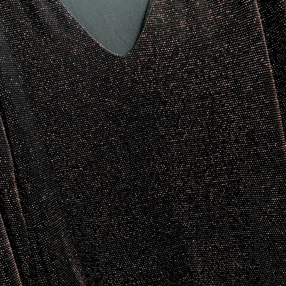 Never worn black and gold mid length dress